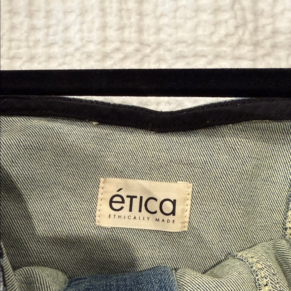 Etica Strapless Pascale Corset Denim Dress with Button Detail - Picture 2 of 7